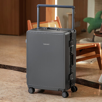 Fadisha wide trolley suitcase red wedding trolley case aluminum alloy code lock male and female student suitcase gray bounce wide trolley + dry and wet separation 20 inches 30% capacity expansion of the whole box