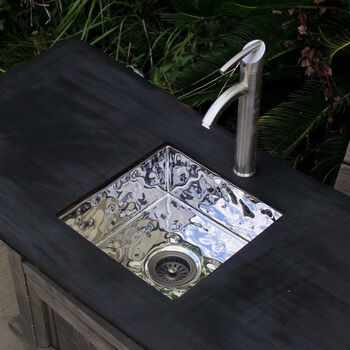 French retro kitchen large single sink embedded in the island water bar sink pure copper gold undercounter basin wash basin f style 316 sink calista 40x40x15cm