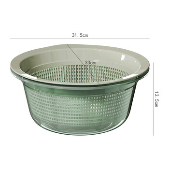 Tuojin japan imported quality kitchen double-layer sink drain basket new fruit washing plastic sink rice basin household wan qing green - durable 31.5cm*29.5cm