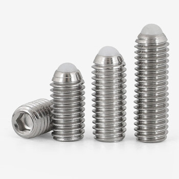 Bingneng 304 stainless steel plastic head wave bead screw pom nylon head spring plunger ball head plunger rubber head positioning beads m4*6 (5 pieces)