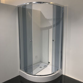 Huili's simple shower room arc sector tempered glass integral bathroom bathroom dry and wet separation partition bathroom partition 100*100 gray glass does not contain steam