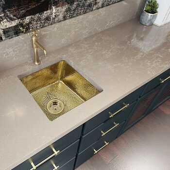 French retro kitchen large single sink embedded in the island water bar sink pure copper gold undercounter basin wash basin a style brass single sink vegetable basin 454520cm