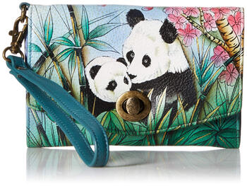 Anna by anuschka hand painted women's genuine leather - retro wrist clutch - cute panda, cute panda cute panda one size