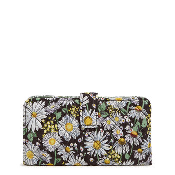Vera bradleyvera bradley women's cotton rfid finley small wallet, daisies, one size daisies one size