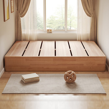 Laikexuan all solid wood tatami rib bed frame bedroom home small apartment backless single bed 1.5*2m