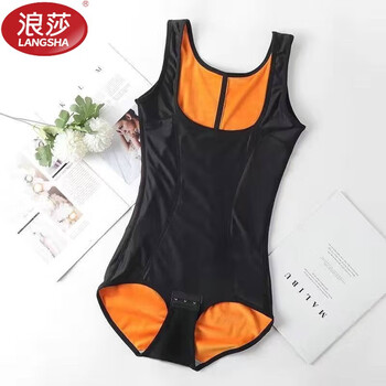Langsha autumn and winter postpartum reinforced shaping garment plus velvet thickened body shaping jumpsuit thermal underwear buttocks corset warm clothes women black l recommended 90-105 catties