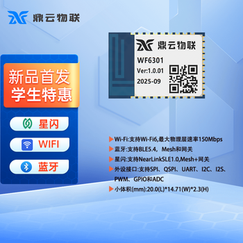 Dingyun iot ai developed wf6301 module huawei hisilicon chip supports wifi6, bluetooth 5.4, star flash 1.0