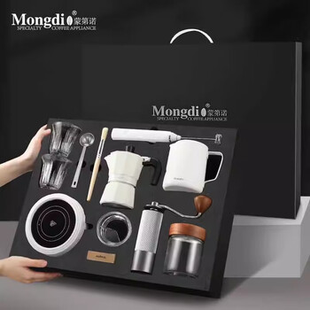 Mongdio moka pot gift box set moka coffee pot italian home coffee maker birthday gift housewarming souvenir moka pot gift box-white single valve 10-piece set