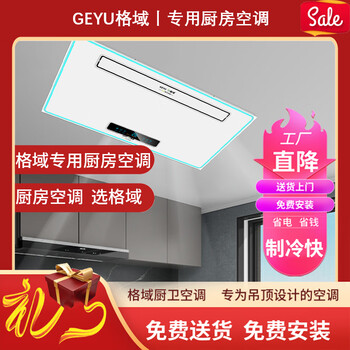 Geyu kitchen dedicated air conditioner single cooling dehumidification lighting ceiling embedded household ceiling hidden all-in-one direct blowing air conditioner 300*600 small 1 hp set direct blowing 1800 watt station refrigeration (small kitchen)