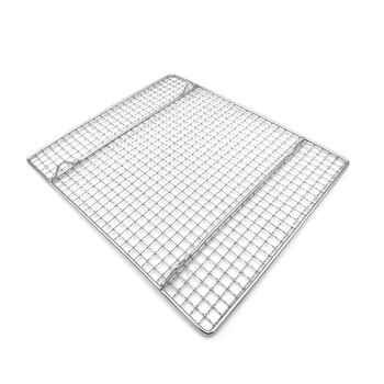 Ye yu 304 stainless steel barbecue rack rectangular with feet for draining oil and baking for outdoor use 36.5x23.5cm2 cm foot height