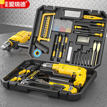 Aired factory direct sales household impact drill tool box set multi-functional repair kit combination set power tools impact drill stand-alone machine