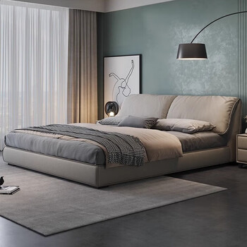 Fanlian carefully selected ready stock bed light luxury elephant ear leather bed 1.8m 2m master bedroom king bed 2*2.2m storage wedding bed single bed 16 hours ready stock in seconds 1.8*2m frame bed upgraded full bed board