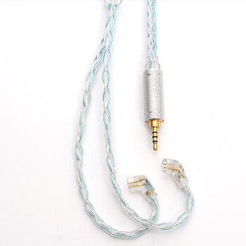 Headphone upgrade cable copper silver plated 0.78 2pin suitable for qdc kz na2 nm2+ chameleon 4.4 balanced light blue silver-2.5mm balanced default ear hanging