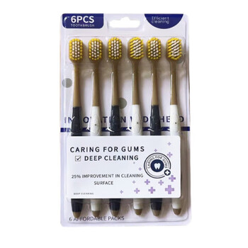 Jepoo (sam's same model) soft-bristled toothbrush, wide-head toothbrush, adult home gum protection, soft bristles, 6 pieces *1 row b