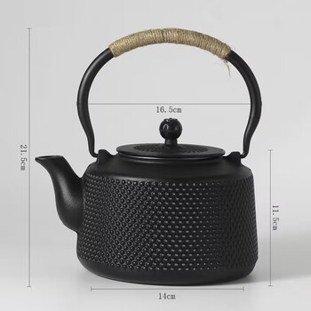 Fat donglai's same style kettle iron stove for tea making cast iron tea kettle for boiling water and making tea pig iron kettle single pot lifting beam cooking straight bucket small 1.5l 50ml-3000ml optional