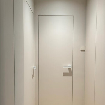 Frameless, extremely narrow aluminum wooden door, paint invisible door, modern simple aluminum wooden door set, aluminum wooden door with flat outside and opening inside