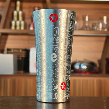 Heineken beer cup cold-changing aluminum cup metal cup internet celebrity color-changing cup collection decoration star silver cup ice bucket star cup ml0 only
