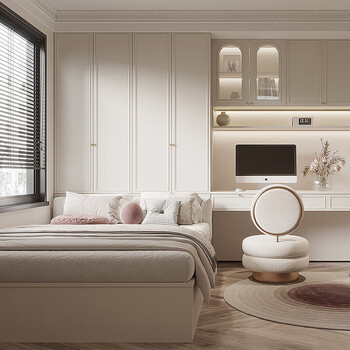 Hualeji tianjin whole house custom-made french cream style children's room desk wardrobe integrated tatami custom furniture customization appointment measurement design