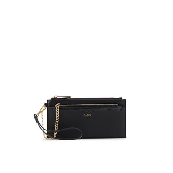 Aldo women's catharina wallet three card slots envelope style synthetic material other black wallet