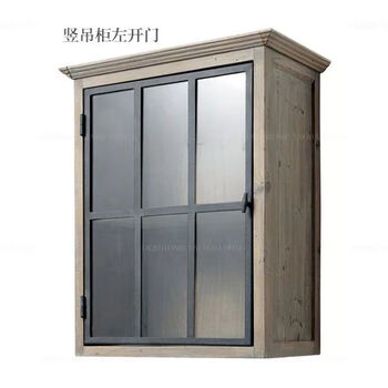 Simple american country kitchen drawer stove cabinet marble solid wood detachable combination boutique retro integrated cabinet glass door vertical hanging left opening 6 doors or more