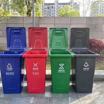 Weijia metal fireproof other garbage trash can large iron galvanized sheet not afraid of freezing outdoor trash can 120l black