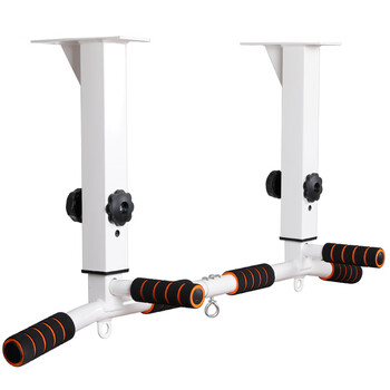 Meikejie sweat-absorbing and non-slip pull-ups indoor ceiling-mounted beams punched horizontal bar fitness home fitness equipment top-mounted model adjustable white (comes with a full set of screws)