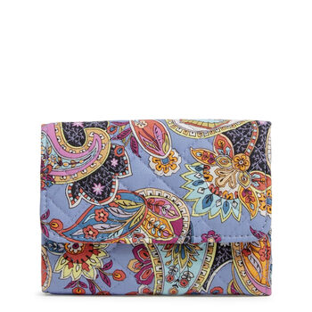 Vera bradley women's cotton riley compact wallet with rfid protection, provence paisley provence paisley one size