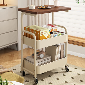 Shanshan wood art coffee table living room small bedside table bedside table bedroom movable storage rack home side table small cabinet