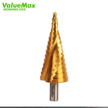 Valuemax multifunctional titanium-plated pagoda drill bit metal aluminum alloy hole expander aluminum tapered step 4-32mm