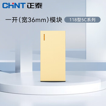 Chint (chnt) switch socket 118 type row panel socket concealed wall switch power socket long row combination assembly panel module 5c champagne gold one open dual control (width 36mm) module