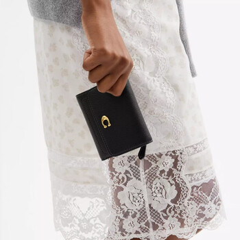 Coach wallet mila small women's portable simple card bag light luxury bag women's bag valentine's day gift new small bag black/2025 new model one size fits all/11*9.5 cm