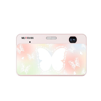 Mutrain high-definition digital camera selfie artifact student gift practical figure photography ccd travel vlog campus scenery camera for girls entry-level portable retro compact pink-butterfly style 48 million pixels 128g memory card + gift box