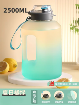 Water cup large capacity 2024 new men's and women's fitness sports water bottle tons of pot belly cup summer bottle bucket 1l 2 points 5l summer orange green 100 hot water
