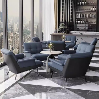 Hangjie business negotiation hotel reception single sofa chair office area leisure commercial dental clinic sofa coffee table combination four chairs and one table (color remarks)