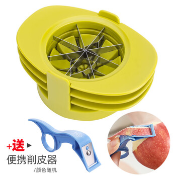 Clcey apple cutting tool, orange mango cutting tool, multifunctional fruit cutting tool, dicing and core tool, fruit knife divider, multifunctional fruit cutter 4-piece set + peeler