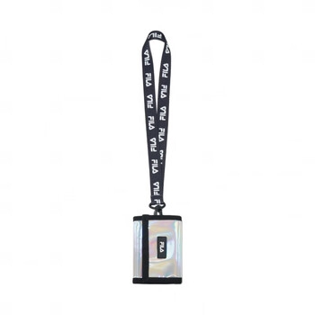 Fila brand logo detachable necklace strap polyurethane wallet children's black black