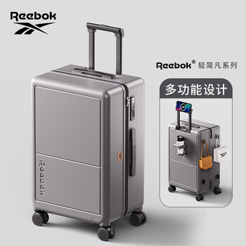 Reebok suitcase pc trolley case multifunctional boarding case travel password case leather case skyscraper gray 20 inches