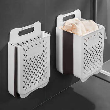 Home story japanese dirty clothes basket foldable wall-mounted dirty clothes basket home wall-mounted dirty clothes storage basket bathroom laundry basket
