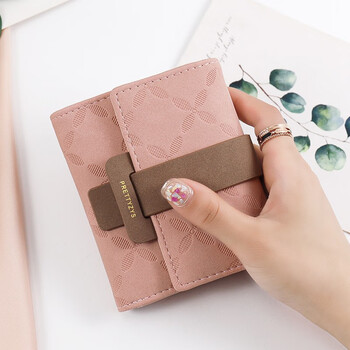 Woodpecker (tucano) light luxury wallet women's niche design korean style folding coin purse women's small mini multi-function student wallet 2025 pink