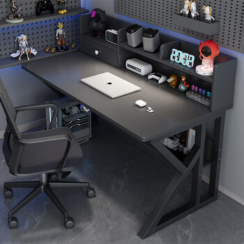 Xinyouliangjia computer desk game e-sports table desktop desk desk bookshelf integrated study table a033 120*60 black