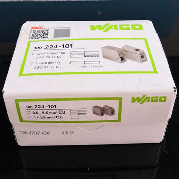 Wago terminal block 224 series high-power wire quick connector butt buckle clip connector 224-101 (100 pieces/box)