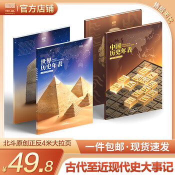 Beidou official new version of the historical chronology (chinese historical chronology, world historical chronology) chinese historical development context, ancient and modern history long scroll timeline map events, a comprehensive view of the development and changes of world civilization, students' practical historical knowledge points quick check chinese historical chronology + world historical chronology