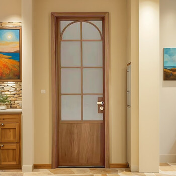 Solid wood kitchen door, bathroom door, bedroom door, custom interior door, chinese door, log style sub-door, single door, customized products