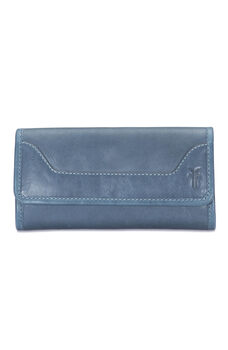 Frye women's wallet leather zipper long multi-card slots compact steel gray practical wallet for adult women steel gray single size