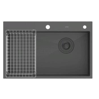 Jomoo (jomoo) jomoo 06296 jomoo 06297 stainless steel single-slot sink hydrophobic nano-scratch-resistant jomoo sink brushed gun gray x06297-az-1 (750480 gun gray)