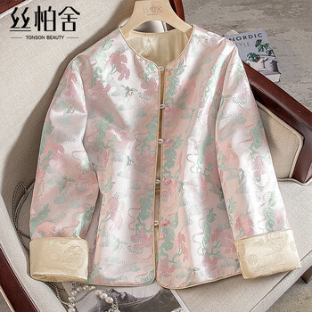 Sibaishe new chinese style jacket 2025 autumn new women's round neck retro temperament single breasted top