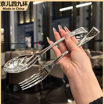Jing'er 49th ring hotel restaurant high-end western tableware - extra thick creative stainless steel steak knife, fork and spoon* full repurchase rate jing'er western food two-piece set, fork + spoon