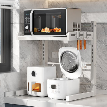 Mrs. kitchen microwave rice cooker storage rack countertop microwave rack telescopic oven storage rack electrical storage rack double-layer main rack* retractable 39-62cm
