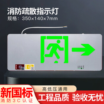 Safety exit indicator light ultra-thin fire evacuation sign light emergency passage lighting sign 24v36v220v no words - double-sided one-way (24-220v)