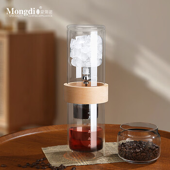 Mongdio cold brew pot ice drip pot drip coffee pot wooden ring ice drip 600ml (with filter paper)